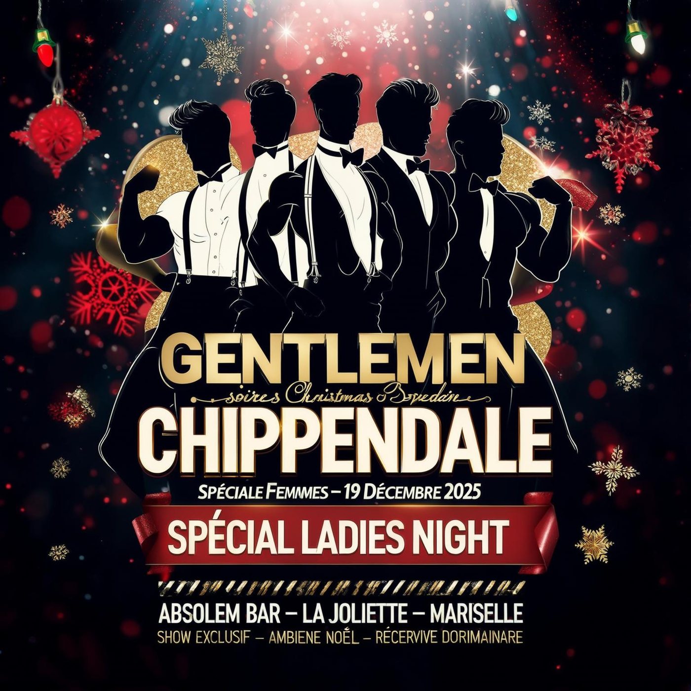Idee EVJF et anniversaire Chippendales Noel a Marseille Les Gentlemen striptease Ladies Night La Joliette