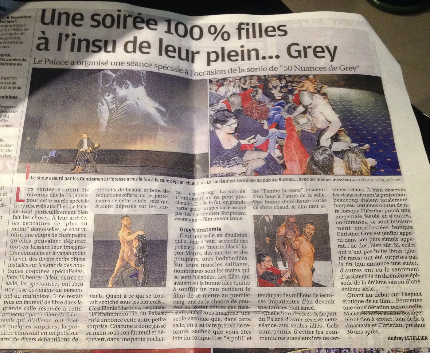 Scène d'une soirée à thème animée par Les Gentlemen Striptease, troupe de chippendales professionnels en PACA