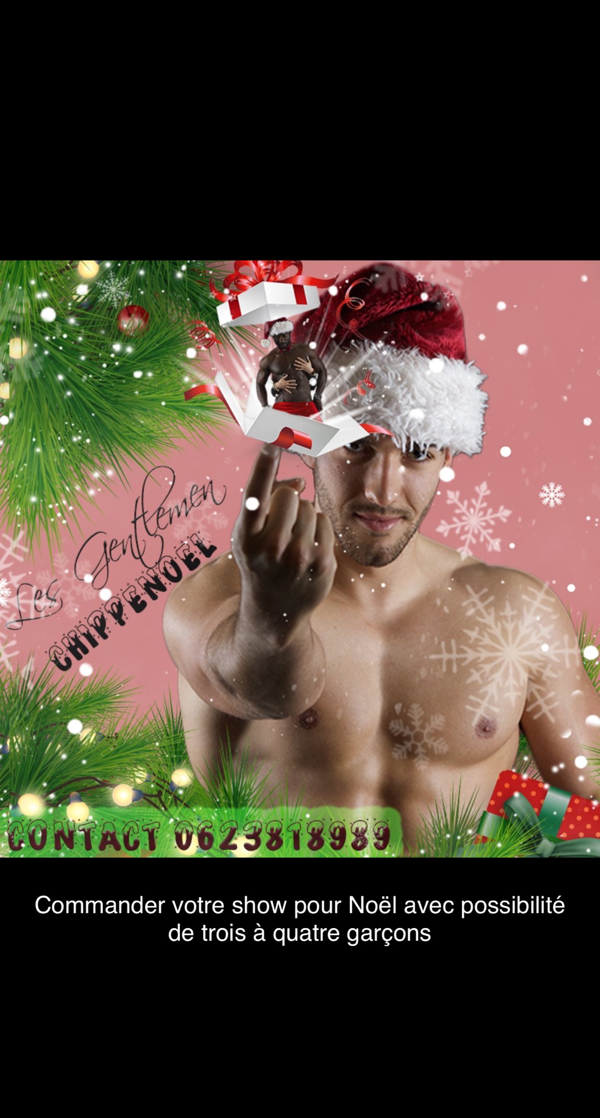 Show de chippendales à domicile pour Noël en PACA, prestation ChippeNoël des Gentlemen Striptease