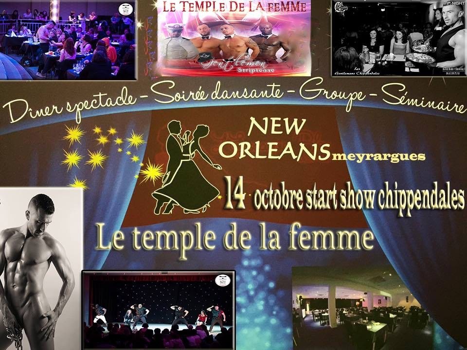 Soirée cabaret dansante New Orleans à Meyrargues animée par les chippendales Les Gentlemen Striptease